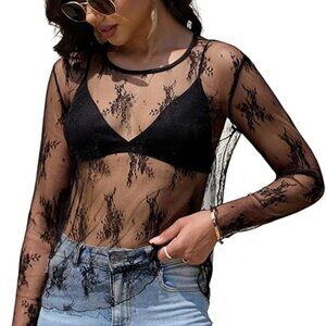 Women's Lace Mesh Top